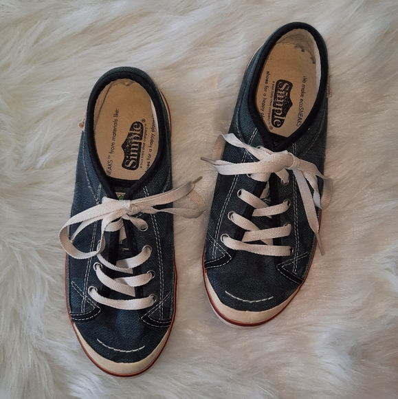 "Simple" hemp pokadot navy sneakers - Picture 2 of 13